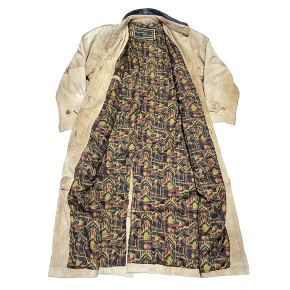 VTG LEATHER DUSTER JACKET SZ M TAN NICOLE SARHADY WESTERN SOUTHWESTERN WOMENS - Picture 3 of 8